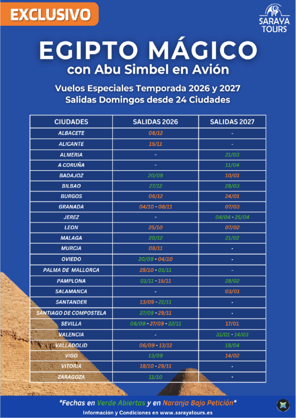 ?? Especial Ciudades : Egipto Mágico con Abu Simbel en Avión desde 969 &euro; 