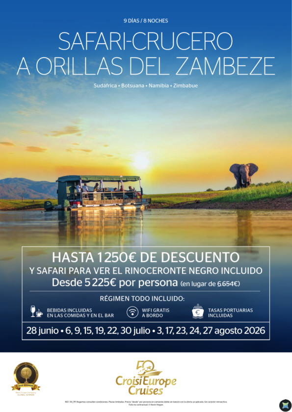 Hasta 1250 &euro; de DESCUENTO - Safari-Crucero a orillas del Zambeze - 9 días - Todo Incluido - julio y agosto