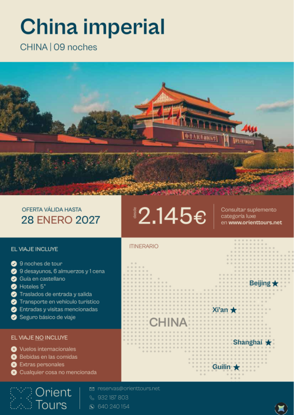 CHINA - China imperial 9 noches desde 2.145 &euro; 