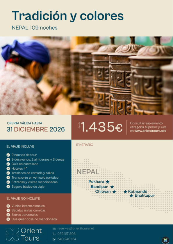 NEPAL - Tradición y colores 09 noches desde 1.435 &euro; 
