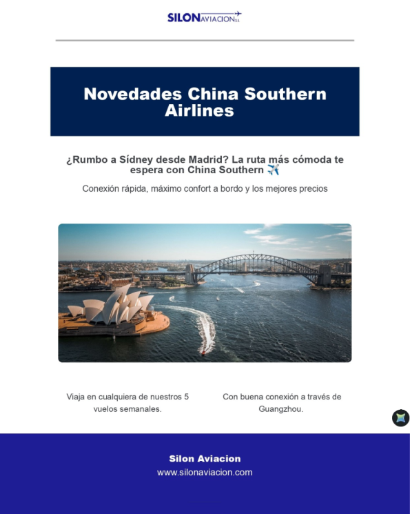Rumbo a Sydney con China Southern