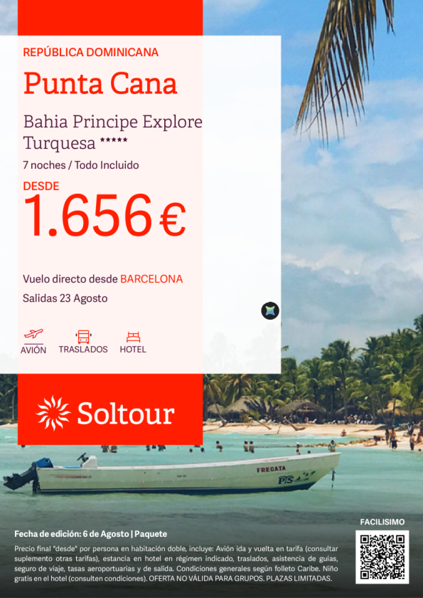 Punta Cana en Bahia Principe Explore Turquesa desde 1.656 &euro; , salida 23 Agosto desde Barcelona