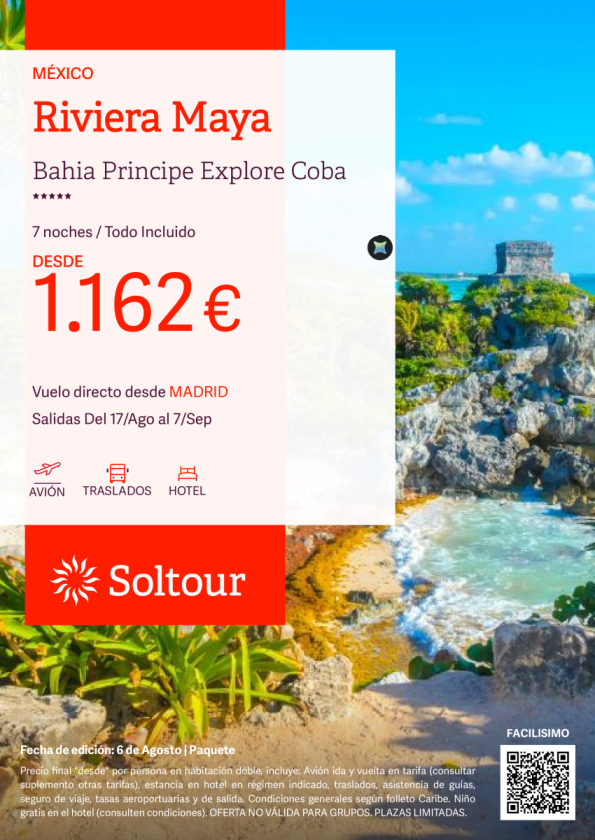 Riviera Maya en Bahia Principe Explore Coba desde 1.162 &euro; , salidas del 17 Agosto al 7 Septiembre desde Madrid