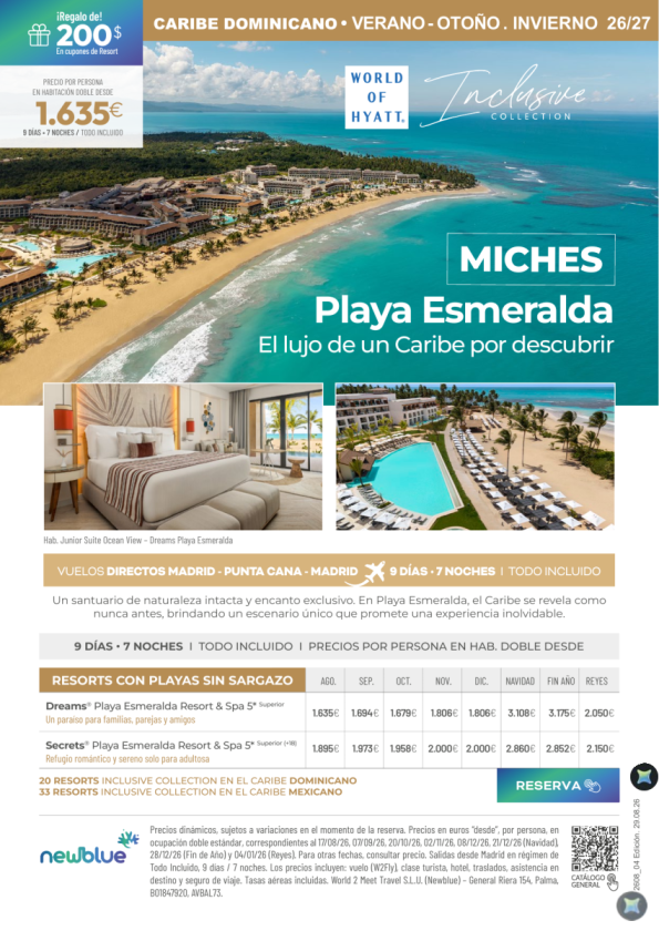 Miches · Playa Esmeralda | Verano, Navidad, Reyes y Semana Santa desde 1.635 &euro; 