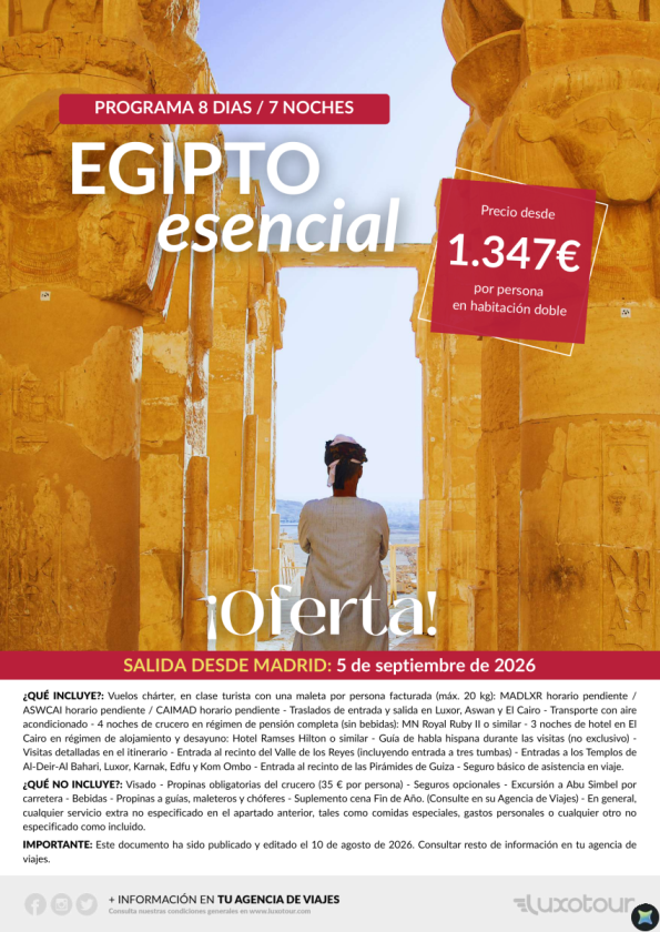 OFERTA - Egipto Esencial desde 1.347 &euro; , salida 5 Septiembre