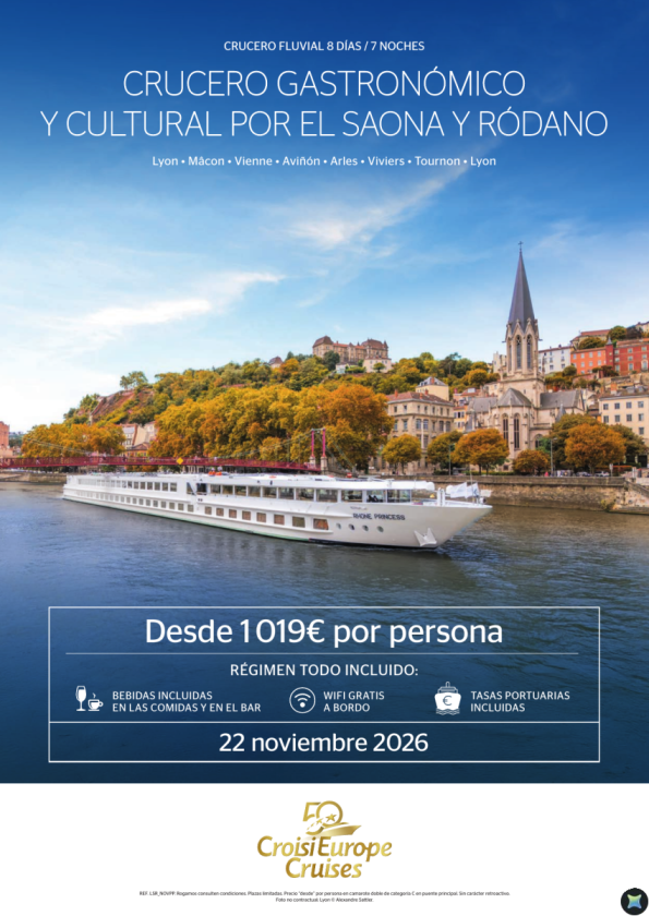 DESDE 1019 &euro; CRUCERO Crucero gastronómico y cultural a lo largo del Saona y el Ródano