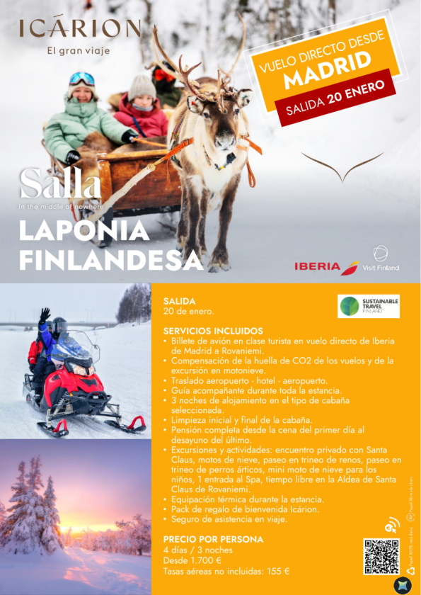 Salla. Laponia finlandesa. Vuelo directo desde Madrid. Salida 20 enero.