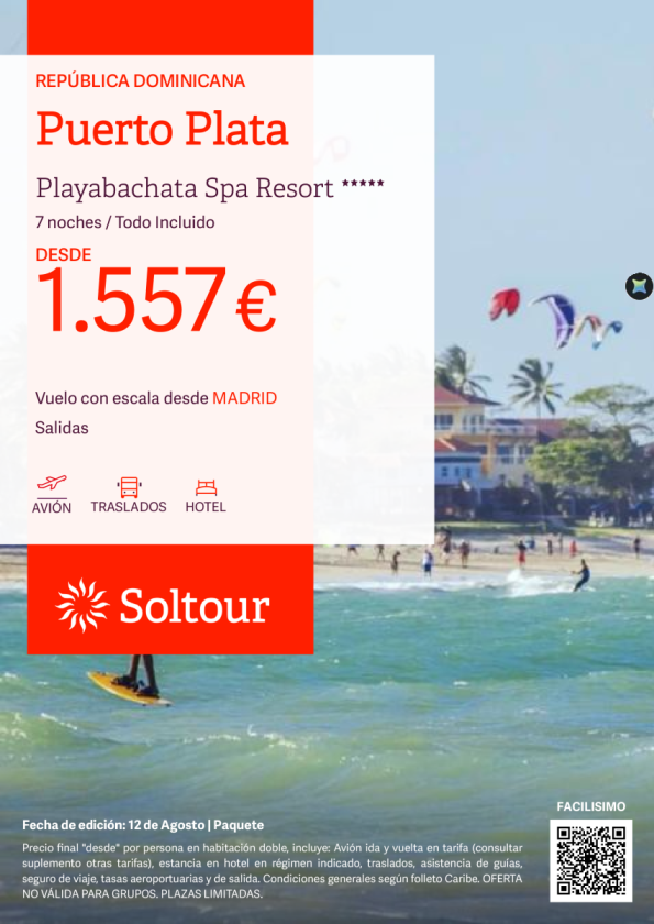Puerto Plata en Playabachata Spa Resort desde 1.557 &euro; , salidas desde Madrid