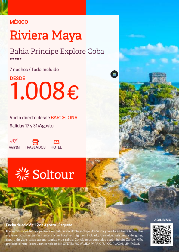 Riviera Maya en Bahia Principe Explore Coba desde 1.008 &euro; , salidas 17 y 31 Agosto desde Barcelona