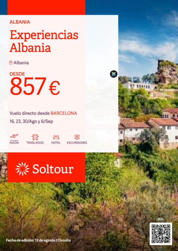 Experiencias Albania desde 857 &euro; , salidas 16, 23, 30 Agosto y 6 Septiembre desde Barcelona