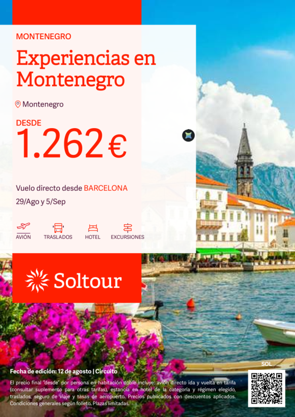 Experiencias en Montenegro desde 1.262 &euro; , salidas 29 Agosto y 5 Septiembre desde Barcelona