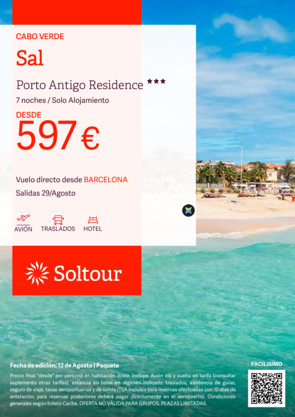 Isla de Sal (Cabo Verde) en Porto Antigo Residence desde 597 &euro; , salida 29 Agosto desde Barcelona