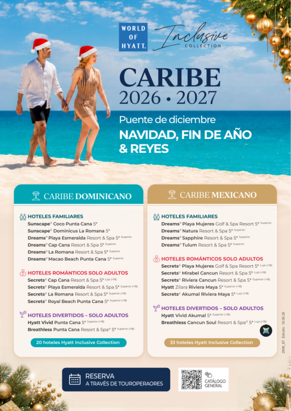 Puente de Dic, Navidad, Fin de Año y Reyes: descubre el hotel perfecto para tu cliente en el Caribe Mex y Dom