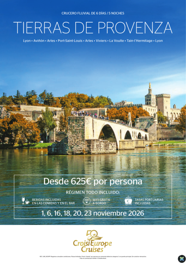 ULTIMAS PLAZAS Crucero  patrimonio y delicias gastronómicas de Provenza - 6 dias - todo incluido - noviembre