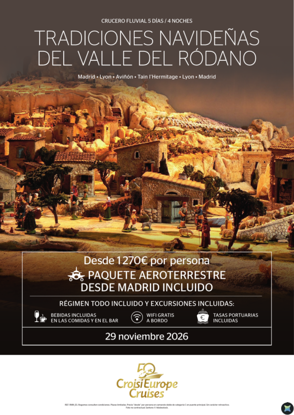 Vuelos INCLUIDOS desde Madrid Crucero Tradiciones navideñas valle del Ródano 5 dias - todo incluido - 29/11
