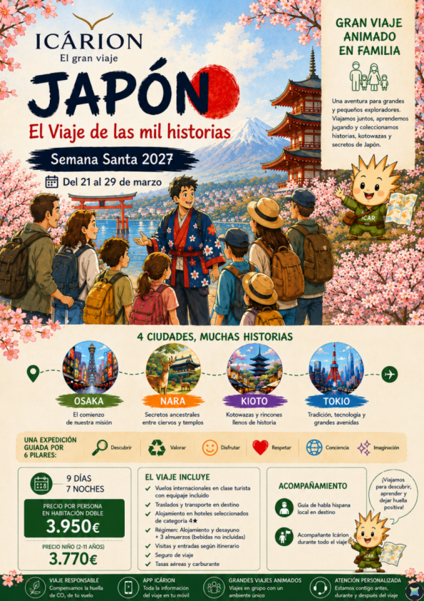 Japón: El viaje de las mil historias. Semana  Santa 2027. Gran Viaje animado en familia