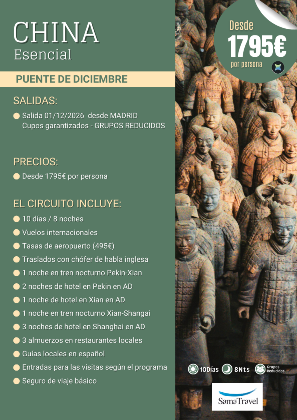 CHINA Esencial: Circuito 10 días + visitas [Puente de Diciembre desde MAD] Cupos garantizados *Desde 1795 &euro; *