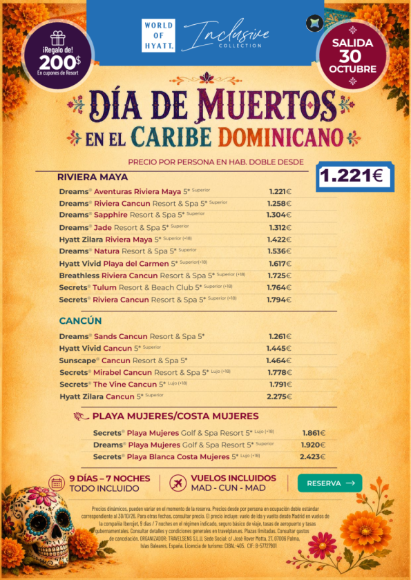 ?Vive el Día de Muertos en el Caribe Mexicano: salida 30 de octubre desde 1.221 &euro; 