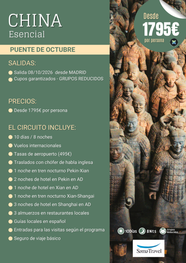 CHINA Esencial:Circuito 10 días + visitas [Salida desde MAD] Puente de Octubre Cupos garantizados *Desde 1795 &euro; 