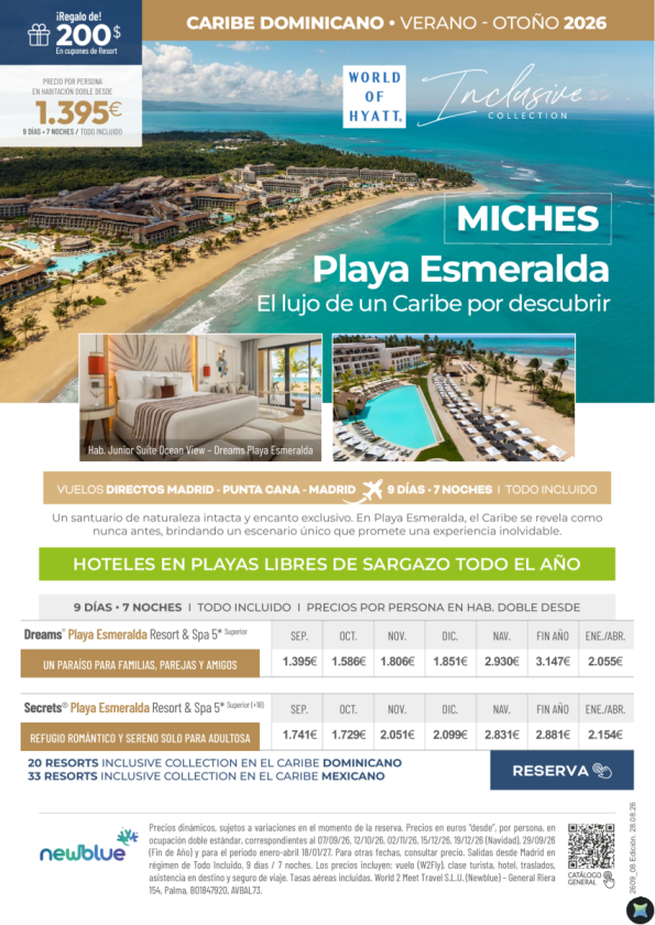 ¡MICHES, Caribe virgen Sin Sargazo! Desde 1.395 &euro; · Salida inmediata y fechas hasta abril/2027 · 9D/7N · T.I.??