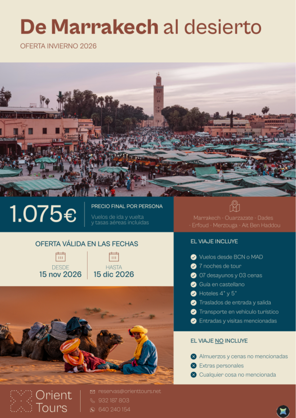 OFERTA - De Marrakech al desierto 7 noches con vuelos incluidos por 1.075 &euro; 