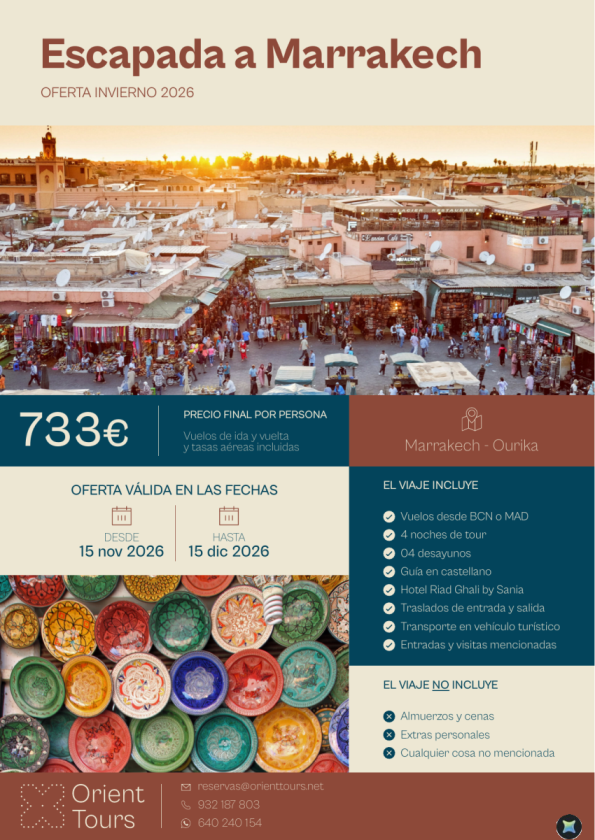 OFERTA - Escapada a Marrakech 4 noches con vuelos incluidos por 733 &euro; 