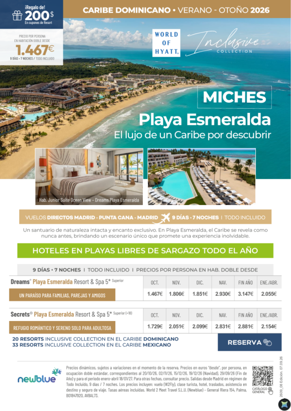 ¡MICHES, Caribe virgen Sin Sargazo! Desde 1.467 &euro; · Salida inmediata y fechas hasta abril/2027 · 9D/7N · T.I.??