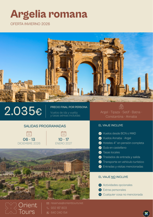 ARGELIA - Argelia romana 07 noches con vuelos desdes bcn y mad desde 2.035 &euro; 