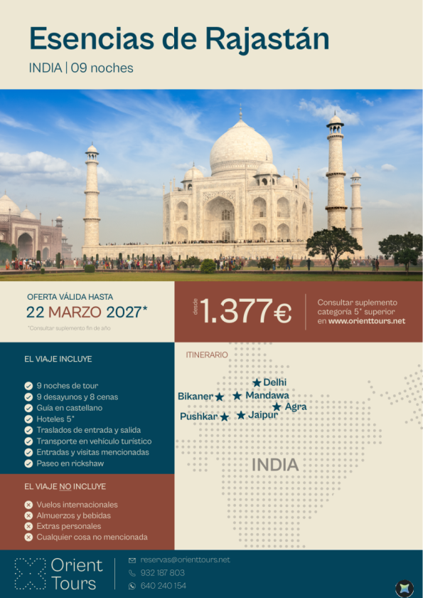 INDIA - Esencias de Rajastán 9 noches desde 1.377 &euro; 