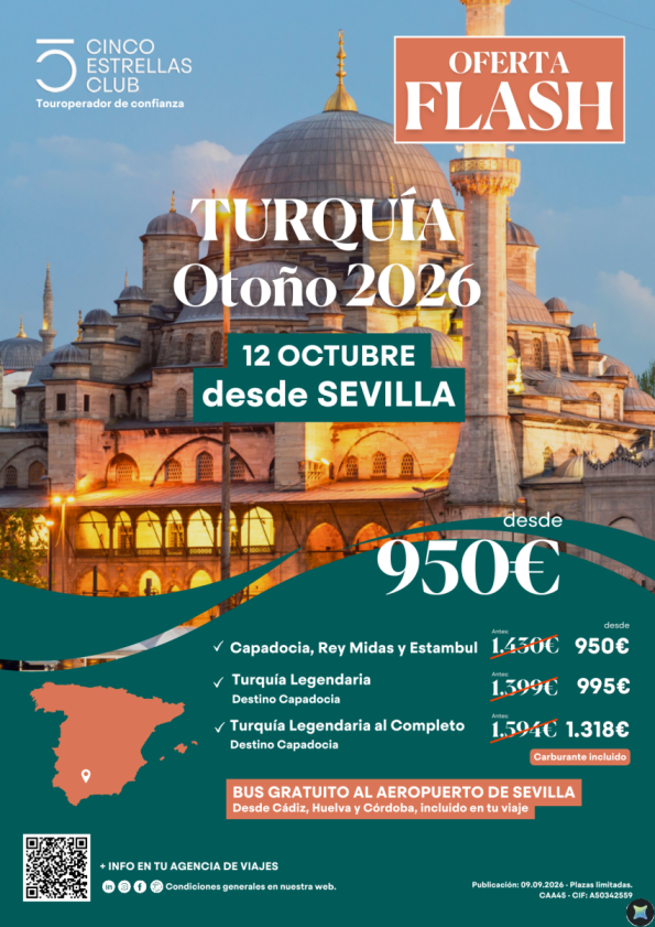 Turquía OFERTA FLASH  Salida 12 de octubre de Sevilla desde 950 &euro; ??