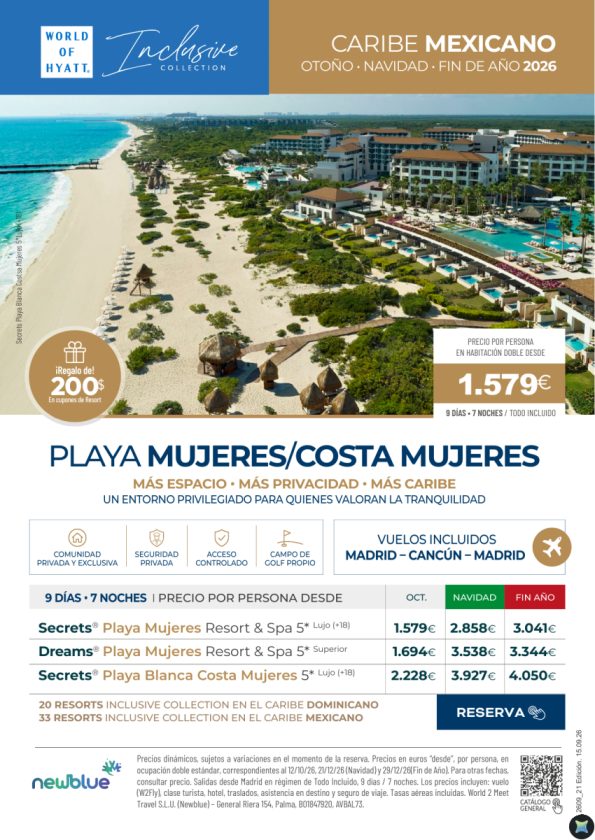 Playa Mujeres: otoño, Navidad y Fin de Año. Lo mejor del Caribe Mexicano desde 1.579 &euro; T.I ??inc 9D/7N