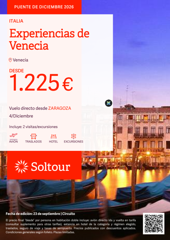 Experiencias de Venecia - Puente de Diciembre desde 1.225 &euro; , salida 4 Diciembre desde Zaragoza