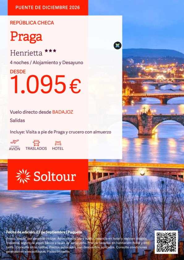 Praga - Puente de Diciembre desde 1.095 &euro; , salida 4 Diciembre desde Badajoz