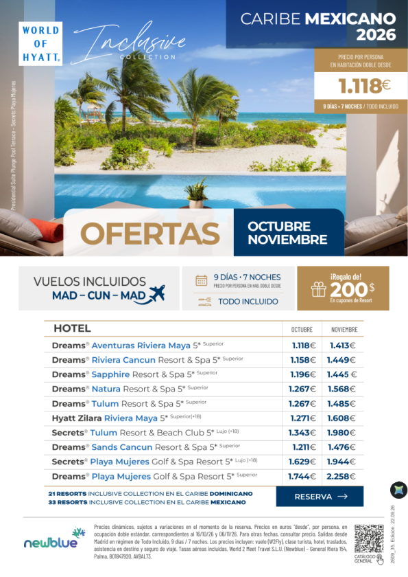 Caribe Mexicano: octubre y noviembre desde 1.118 &euro; 