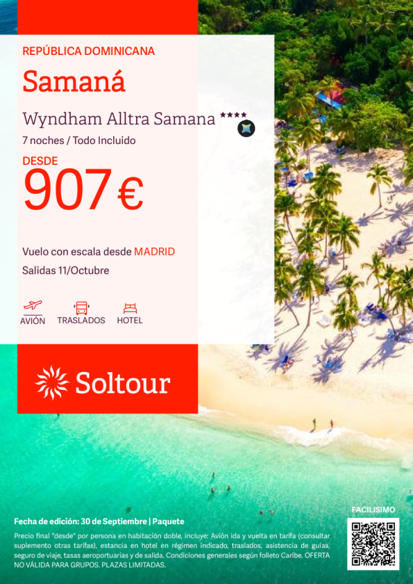 Samaná en Wyndham Alltra Samana desde 907 &euro; , salida 11 Octubre desde Madrid