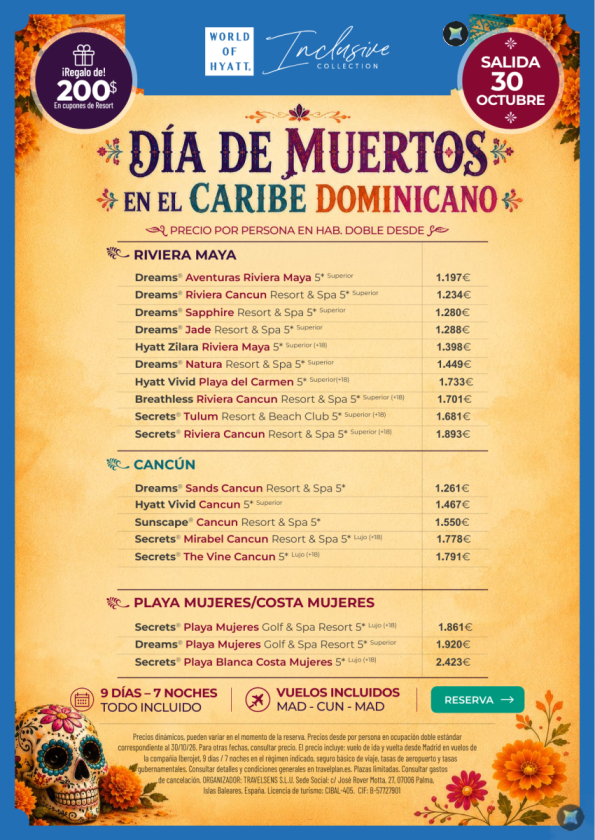 ?Vive el Día de Muertos en el Caribe Mexicano: salida 30 de octubre desde 1.197 &euro; 