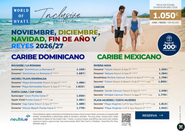 Selección Car. Dom y Mex en Nov, Dic, Navidad, Fin de Año y Reyes 2026/27. Desde 1.050 &euro; - 9D/7N